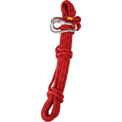 10M 8mm Outdoor Rock Climbing Rope Rappelling Safety Cord Red