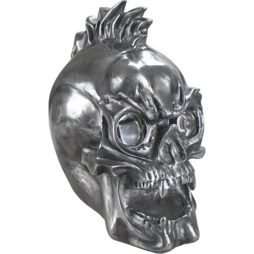 Universal LED Skull Headlight High/Low Beam Metal Head Light HeadlLamp Cruiser Cafe Racer Old School Dirt bike