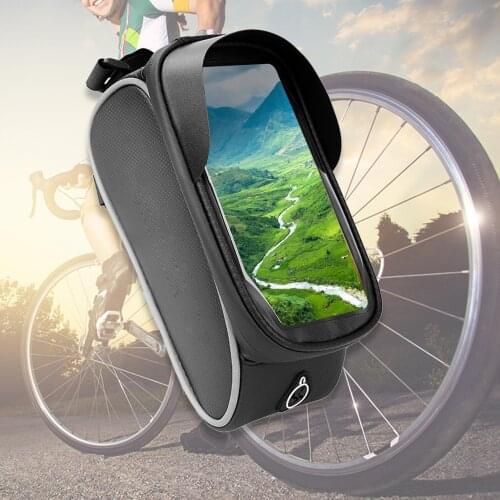 High-Capacity Bicycle Waterproof TPU Sunshade Touch Screen Phone Bag Reflective Pouch Organizer Mountain Bike bag Cycling Part