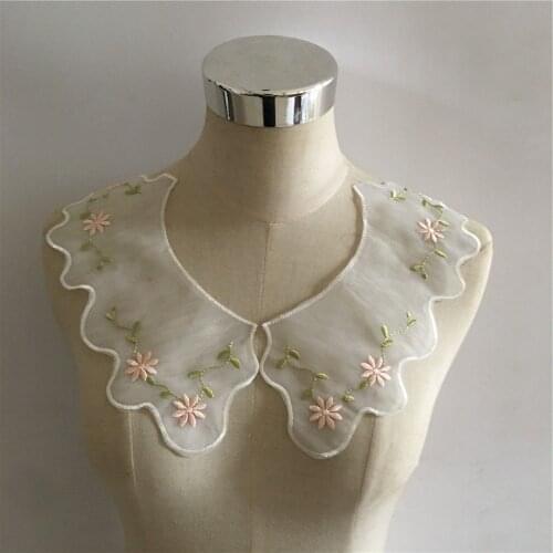 New Listing Embroidery Lace Collar DIY Glass Yarn Lace Fabric Sewing Applique Dress Neckline Decorative Accessories Scrapbook