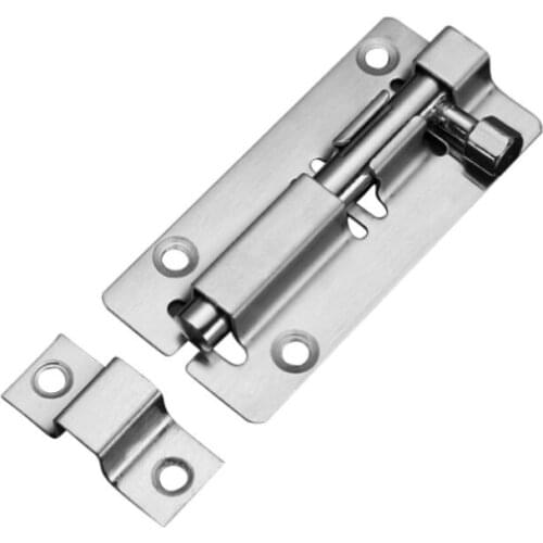 1Pc 3/4/5 Inch Long Silver Stainless Steel Door Latch Sliding Lock Barrel Bolt Latch Hasp Stapler Gate Safety Lock