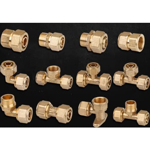 1pc water heater 1216/1620 aluminum plastic pipe fittings inner teeth and outer teeth equal diameter elbow direct tee fittings