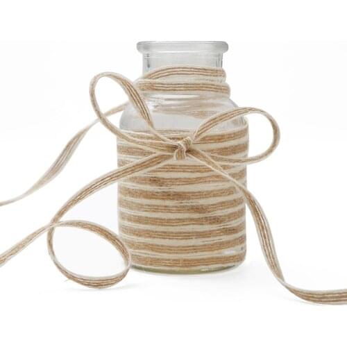 10M/Roll Jute Burlap Rolls Hessian Ribbon With Lace Vintage Rustic Wedding Decoration Party DIY Crafts Christmas Gift Packaging