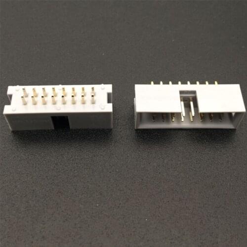 100pcs FC-16P 2*8p IDC Socket 16 Pin Dual Row Pitch 2.54mm IDC Connector cable socket white