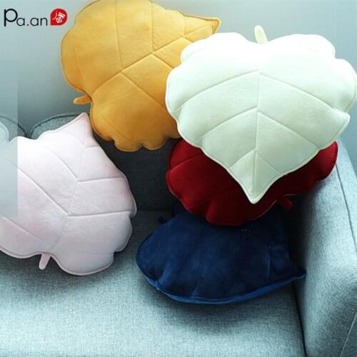 Nordic Wind Leaf 3D Pillow with Pp Cotton Home Sofa Car Bedroom Childrens Bed Decoration Anti-collision Desk Chair Cushion