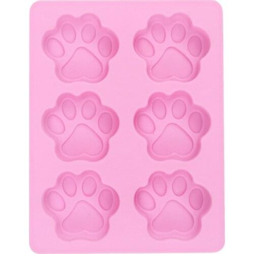 6 Silicone Cat Claw Cake Mold Footprint Pudding Chocolate Bakeware Mini Muffin Cup Savarin DIY Baking Tools M031