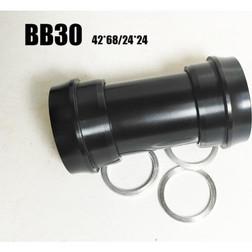 BB30 42 24 MM 68mm CNC aluminum alloy hollow design 2 bearings with adaptors mtb road bike bottom bcracket