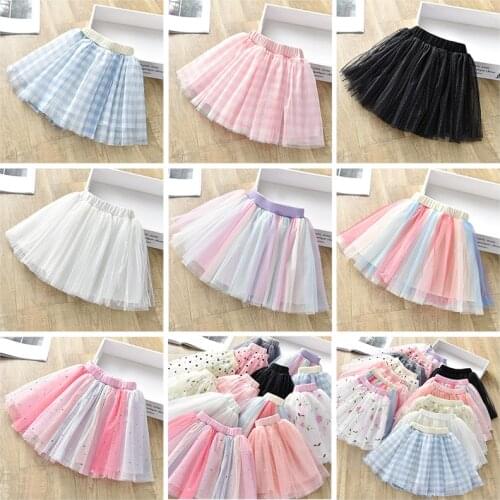 Girls spring and summer versatile children skirt skirt wave light piece embroidery dance net gauze skirt