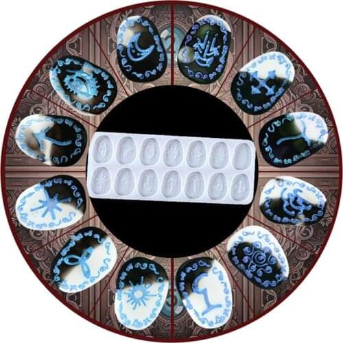 Rune Stones Resin Mold Casting Molds for DIY Pendant Friend Gift Home Decor Building Blocks Stacking Candles