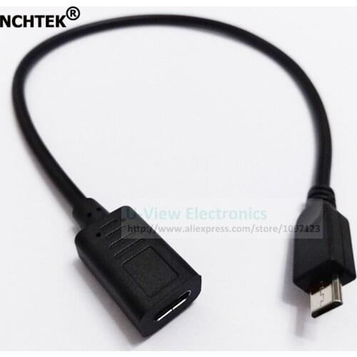 NCHTEK Micro USB 2.0 Male to Type C Female Data Charging Connector Cable About 27CM/Free Shipping/10PCS