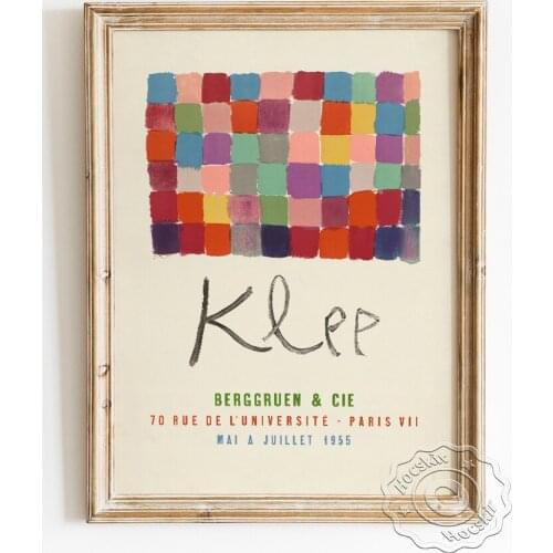 Paul Klee Exhibition Museum Poster, Color Block Watercolour Art Prints Picture, Bergrunen And Cie Gallery Backdrop Wall Decor