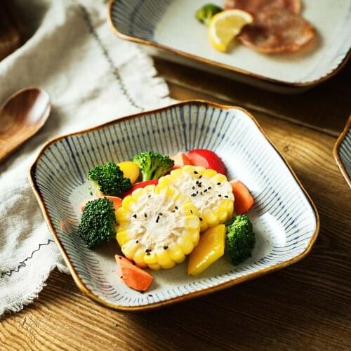 Ceramic food dish plate Nordic Retro household Steamed fish dish dinnerware pottery irregular dish salad platter