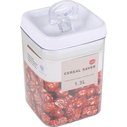 1.3L Transparent Plastic Food Storage Container Jar Set with Lid Kitchen Bulk Sealed Cans Refrigerator Multigrain Tank Container