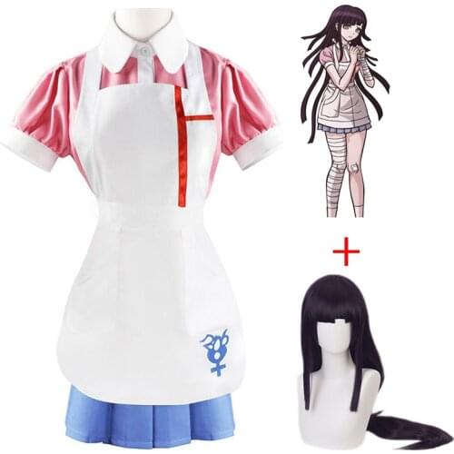 Anime Danganronpa Mikan Tsumiki Cosplay Costume Halloween Carnival Ultimate Nurse Funny Costume Cafe Maid Uniform For Women