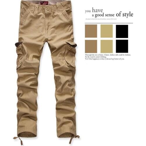 2021 Mens Cotton Multi-Pocket Loose Overalls