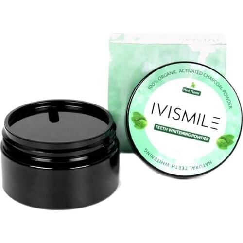 IVISMILE Charcoal Teeth Whitening Powder Dental Bleach Oral Care Cleaning Fresh Breath Remove Tooth Stains 30g