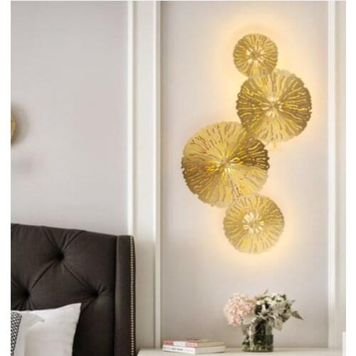 Postmodern minimalist copper wall lamp Nordic bedroom bedside creative lamp living room wall decoration personality wall lamp