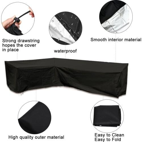 Garden Rattan Corner Furniture Cover Outdoor V Shape Waterproof Sofa Protect Set Sofa Covers Furniture Protector Garden Suply