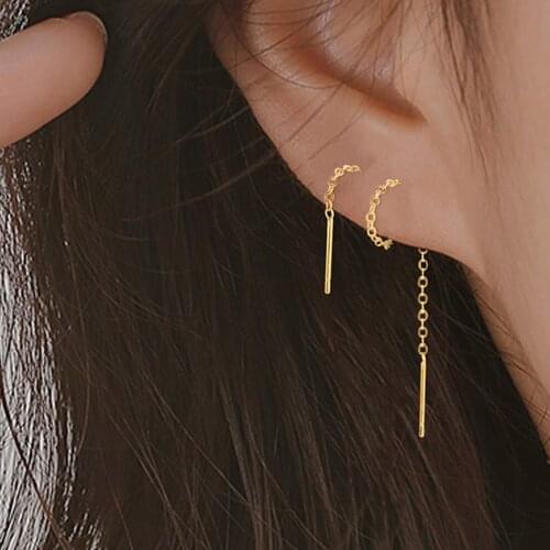 New Plated Dangle Tassel Drop Earrings Long Chain Earrings For Women Jewelry Accessories Gift Teen Girls Boucle Oreille Femme N