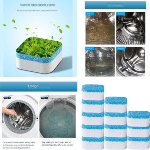 Front Top Load Washing Machine Cleaner Deep Cleaning Effervescent Tablets x12