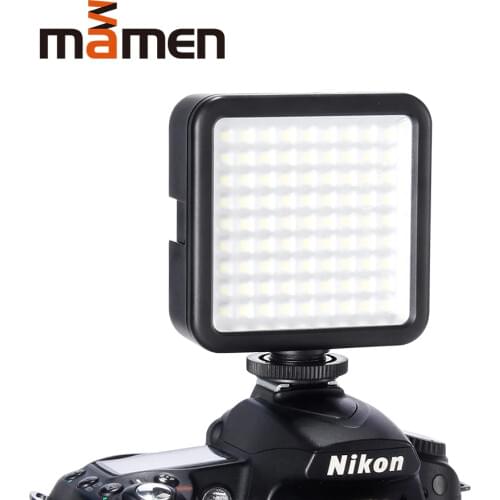 MAMEN LED Light W81 6000K Mini LED Video Camera Light Dimmable 81 LED Photographic Lighting Lamp for DSLR Canon Nikon Pentax