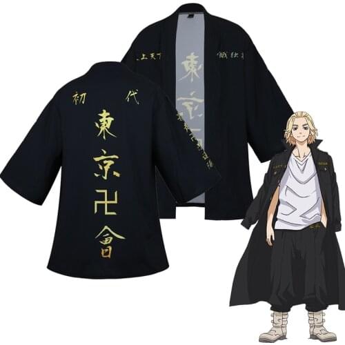 Anime Tokyo Revengers Cloaks Sano Manjiro Haori Tokyo Manji Gang Mikey Cosplay Kimono Draken Short Sleeve Tee Men Women
