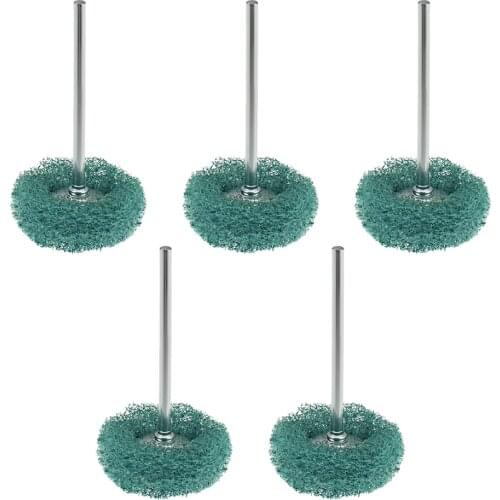 Uxcell Mini Abrasive Wheel Nylon Buffing Polishing Wheels 25X7mm with 2.35mm Arbor for Jewelry Metal Rotary Tool Green 5Pcs