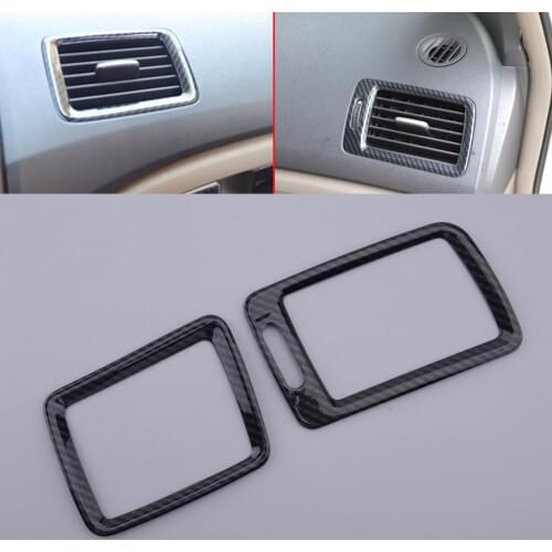 2pcs Carbon Fiber Black Print Dashboard Upper Console Air Outlet Vent Trim Frame Cover fit for HONDA Civic 8th 2006 2007-2011