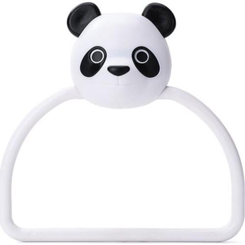 50% Hot Sale ABS Towel Ring Panda Puppy Storage Rack Cartoon Rags Holder for Bathroom Kitchen Wash Room Bathroom Accessories