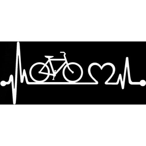 1 PCS Fashion Car Sticker Bicycle Heartbeat Lifeline Cycling Decoration Vinyl Decal For Suzuki Sx4 Touran X Trail Kia,17cm*8cm