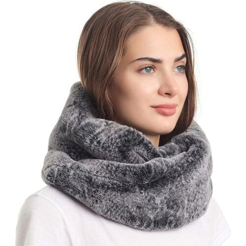 Womens Winter Snakeskin Print Faux Fur Infinity Scarf Warm Neck Warmer Scarfs