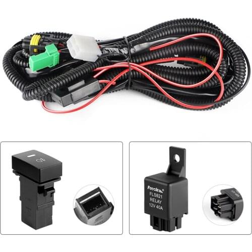 1 kits H11H9 H8 Wiring Harness Socket Wire Connector With 40A Relay & ON/OFF Switch for HID LED Foglight Head Lights Led Light