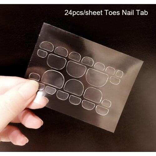 10 sheets Clear Toes Nail Double Side Adhesive Glue Tab Transparent Nail Sticker Tape For Foot Toes Nail Art