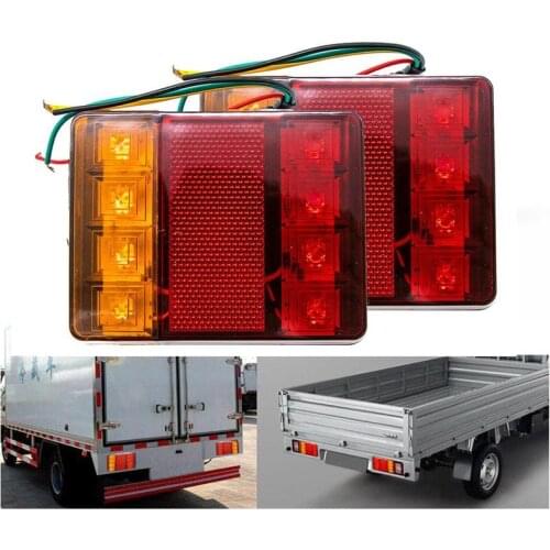 2Pcs 12V Waterproof LED Car Tail Light For Trailer Truck Car Rear Parts Truck For Trailer Rear Caravans Lamps Car Pair Ligh A1V8