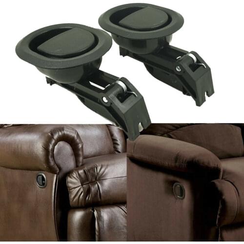 2Pcs Oval Recliner Sofa / Chair Release Lever Handle Black Hard Plastic NEW