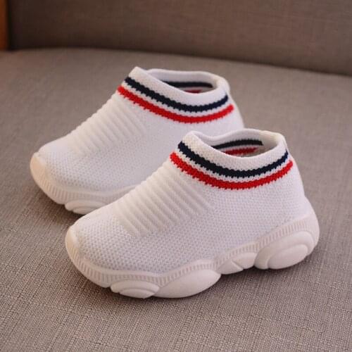 2019 Infant Toddler Shoes Baby Girls Boys Striped Shoes Soft Bottom Non-slip Comfortable Child Knitted First Walkers Shoes