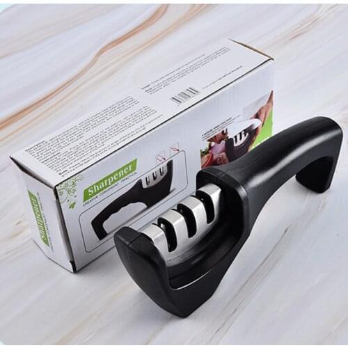 30pcs/lot Knife Sharpener Chopper Grinder Scissors Whetstone Heavy Duty Stainless Steel Grindstone Grab Firm Big PP Handle