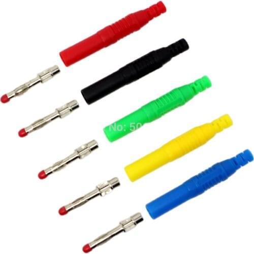 10pcs/lot all sheathed secure 4mm banana plug DIY multimeter pen Safe type banana plug CATIII 1000V Free shipping