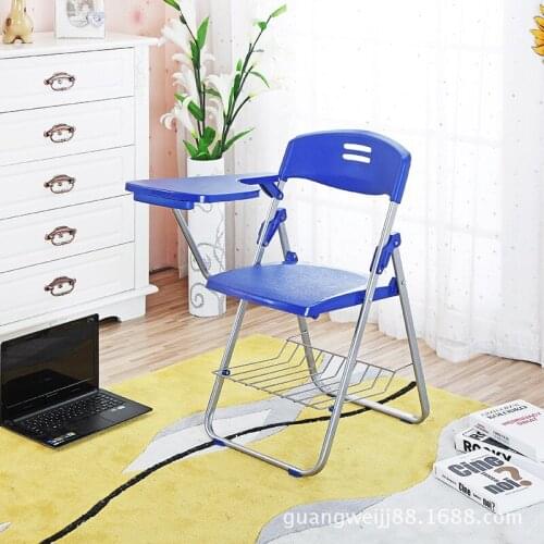 4pcs/lot multipurpose Plastic Folding Office Chair Staff Training Conference Chair With Writing Board Computer Student Chair