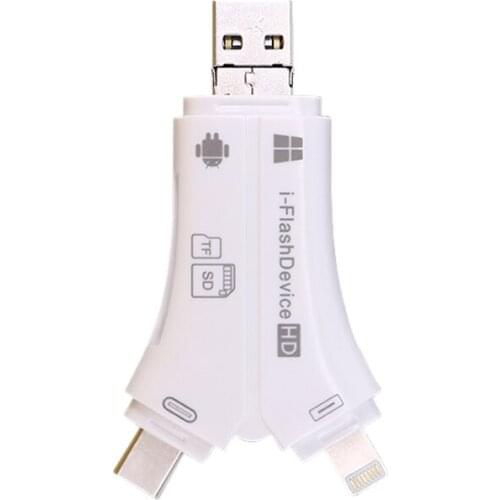 4 In 1 I Flash Drive Usb Micro-Sd&Tf Card Reader Adapter For Iphone 5 6 7 8 For Ipad Android Camera