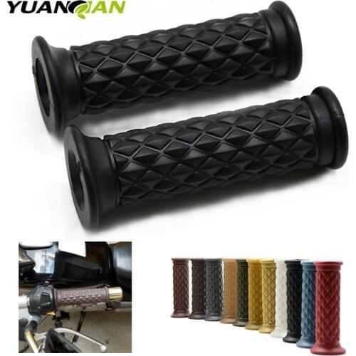 7/8" 22mm Motorcycle Hand Grips Handle Rubber Bar Gel Grips Retro Rubber Motorcycle Bike Vintage Coke Bottle Hand Grip x 2pc