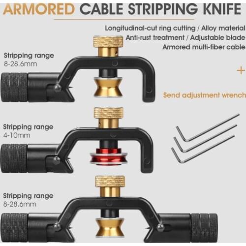 ACS-2 Armored Wire Stripper 4-10mm & 8-28mm Optical Cable Slitter Fiber Optic Stripping Tool Jacket Slitter Sheath Cutter