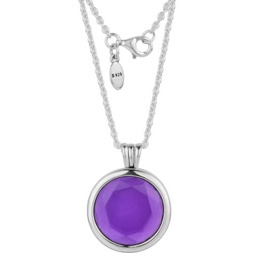 Authentic 925 Sterling Silver Faceted Locket Necklaces for Women Girls Necklace Pendants DIY Jewelry Colares with Chain 60cm