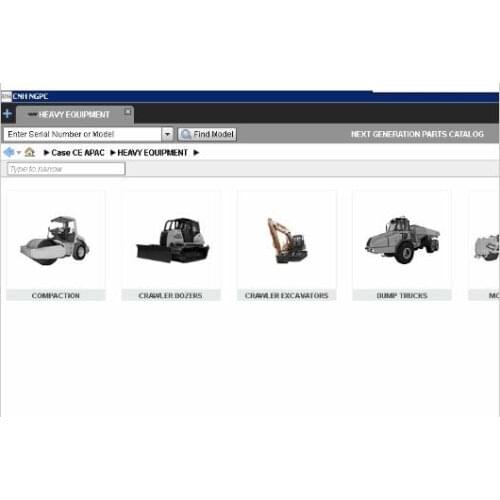 CNH NGPC Case Construction Asia Pacific Region Data 2017 spare parts catalogue