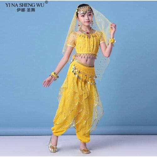 Kids Belly Dance Costumes Set Oriental Dance Girls Belly Dancing India Belly Dance Performance Stage Clothes Dancing Pant Suit