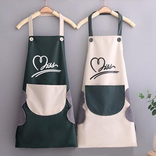 Household Waterproof Hand-wiping Kitchen Apron Polyester Apron Kitchen Accessory