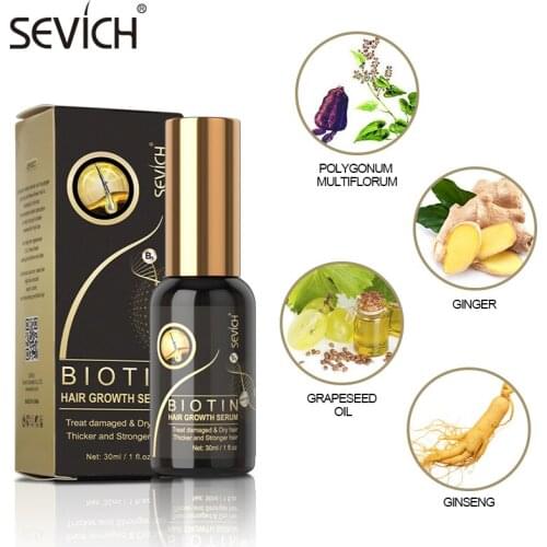 Sevich 30ml Biotin Fast Growth Essential Oil Hair Care Serum Prevent Hair Loss Treatment Effective Germinal Repair Growth Produc