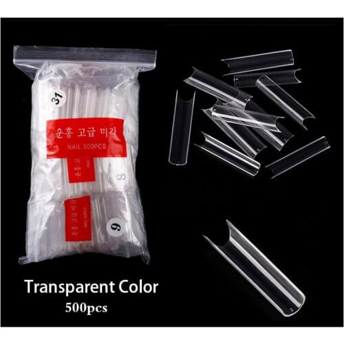 Gel XXL Nails Extension System Full Cover Sculpted Clear Large Coffin Salon False Nail Tips 3D Nail Art Decoration