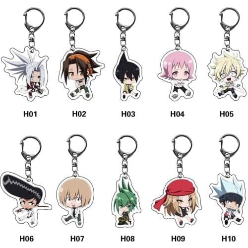 Yoh Asakura Hao Asakura Hana Usui Horokeu Chocolove McDonell Acrylic Anime Shaman King Keychain Pendent Key Ring