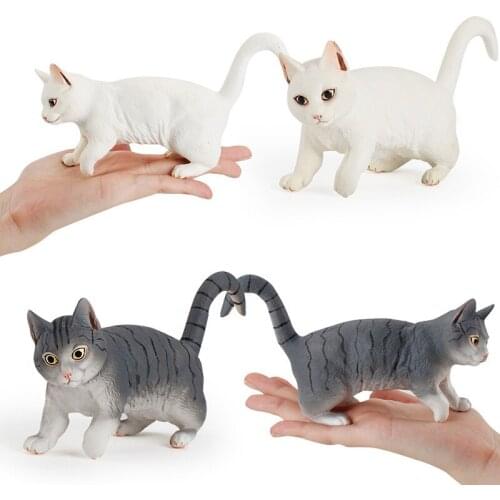 Colorful Cat Figure Collectible Toys Solid Ornament Cat Animal Action Figures Kids Toys